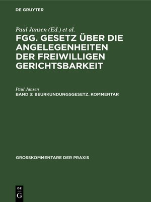 cover image of Beurkundungsgesetz. Kommentar